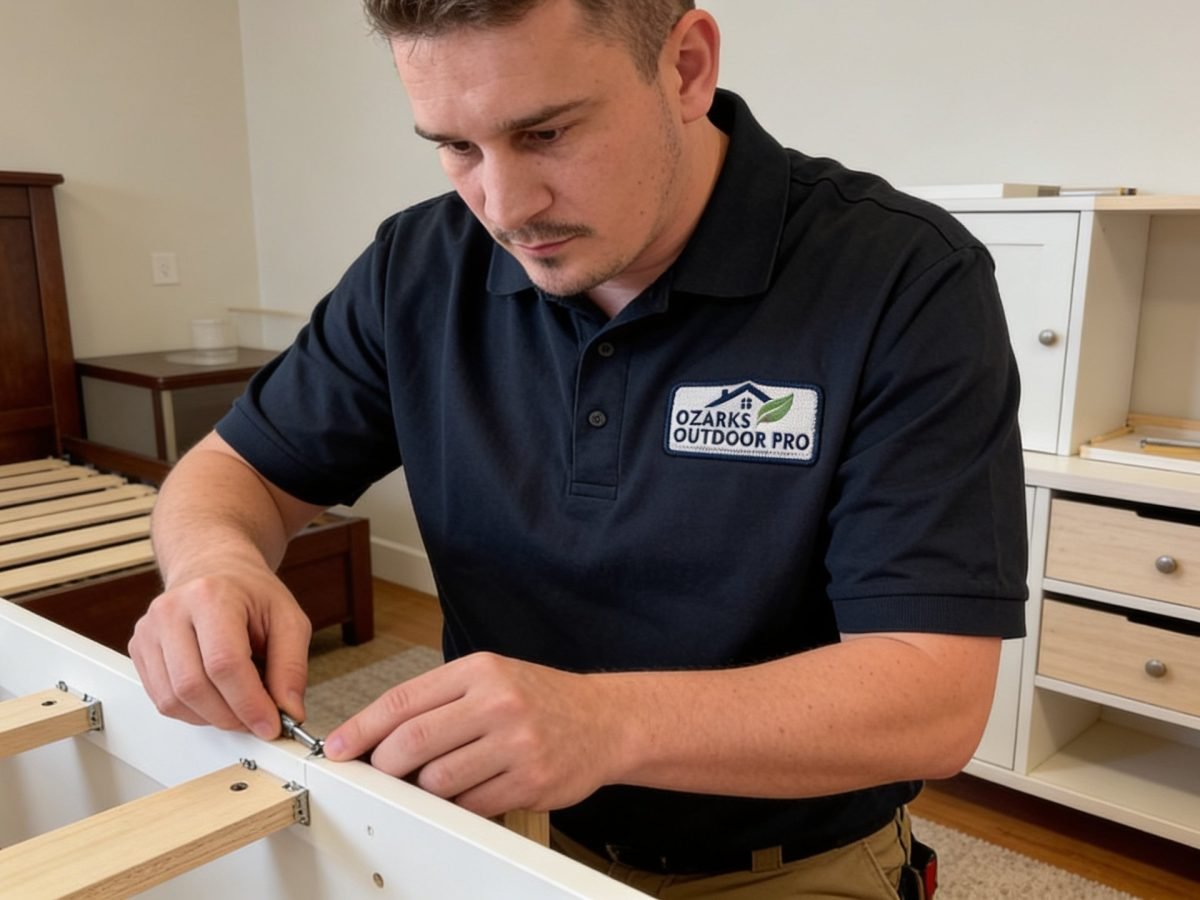 Ozarks Outdoor Pro crew assembling outdoor patio furniture for a Springfield, MO homeowner